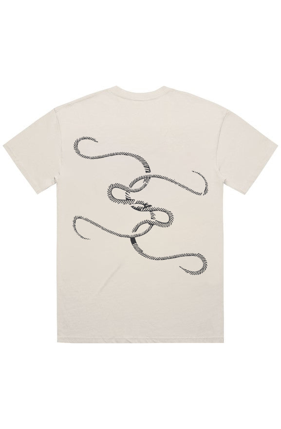 Block Oversized Tee - EE back (rope) Ecru